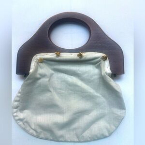 Vintage Bermuda Bag Wooden Handles 10 Inch Regular Size